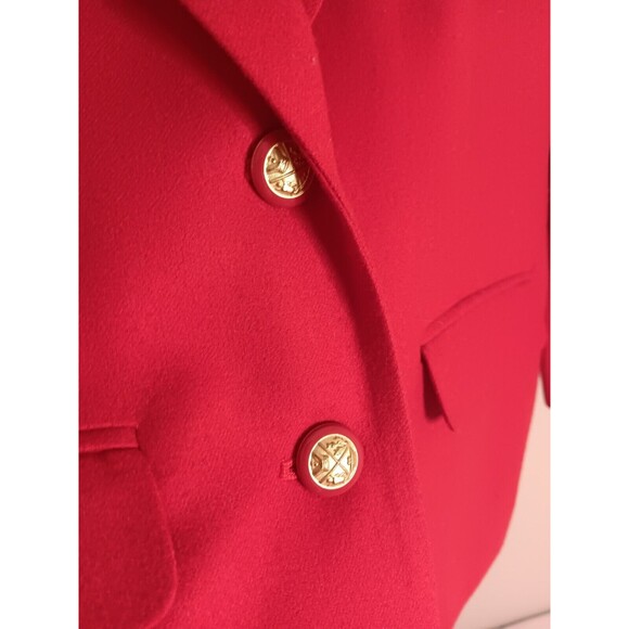 Vintage Pendleton 100% Virgin Wool Red Blazer Sz 10 Petite Gold Button - Picture 3 of 5